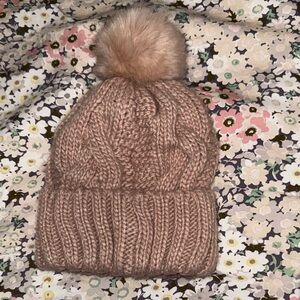H&M Brown Knit Pom-Pom Hat